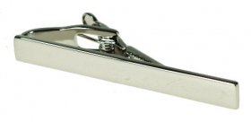 Tie Bar - Slim Silver Rhodium 48mm